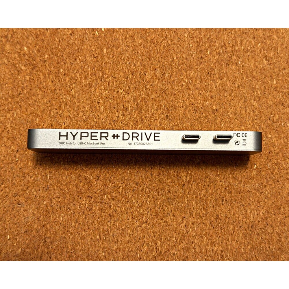 HYPER DRIVE Duo USB-C Hub Adapter, HDMI USB 3.0 USB-C, Portable, Silver